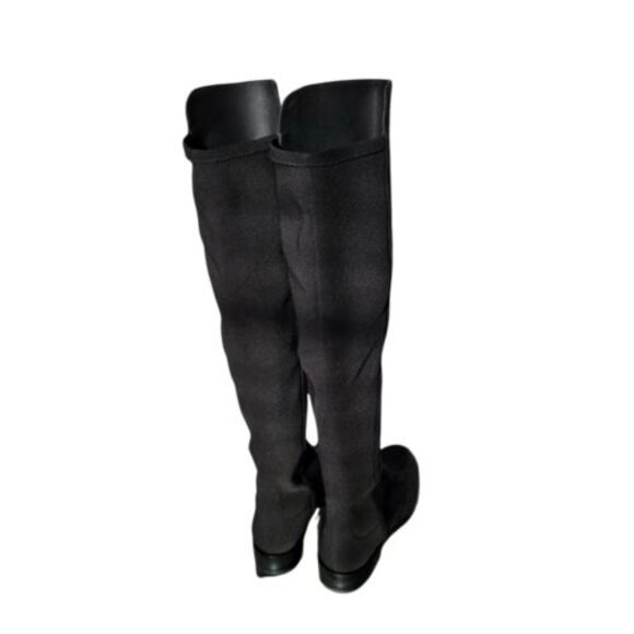 Stuart Weitzman Black Suede Over The Knee Boots w/Logo size Womens 7.5 in Keelan - Picture 6 of 12